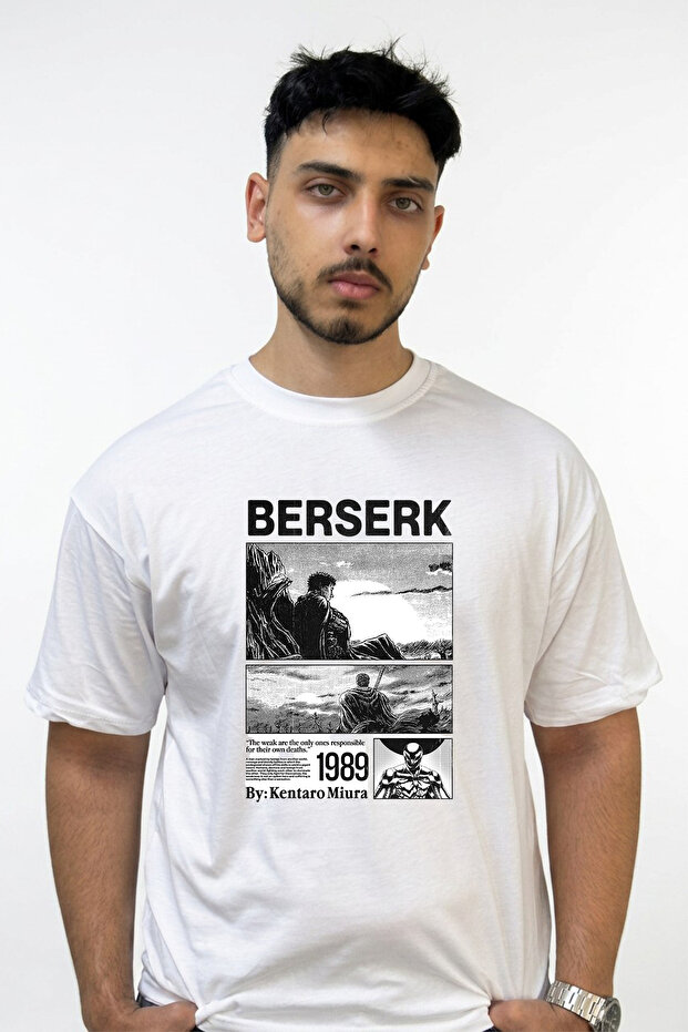 Berserk_10 Design Printed Oversize White T-Shirt