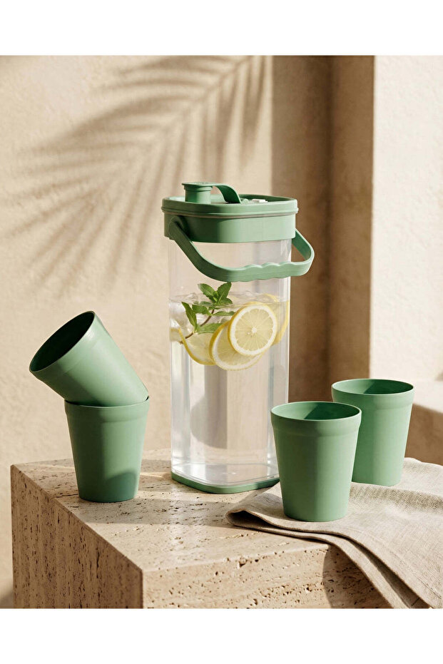 Green Pitcher Set With Tumbler (5 Piece)