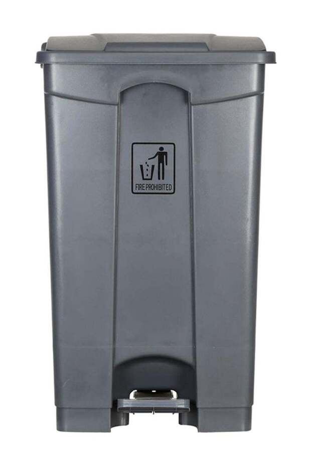 Garbage Bin Trash Can Grey Step On Grey 87Liters
