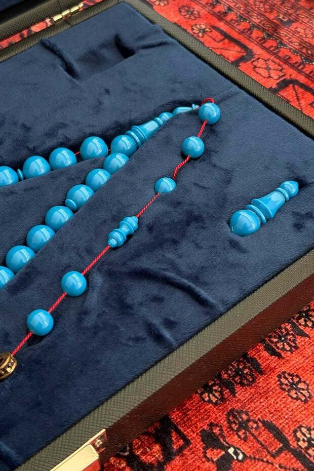 صندوق خاص يحتوي على 45 كرة بولينج من مواد قديمة الطراز، نماذج عربية، سبحة صلاة