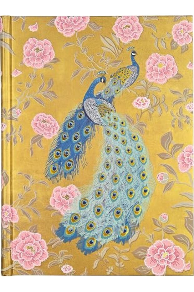 Victorian Peacock Journal Deluxe Binding With Gold Gilded Pages)