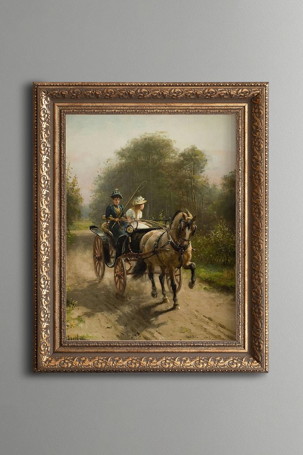 A Morning Walk in the Forest - Vintage Patterned Painting - Thick Model