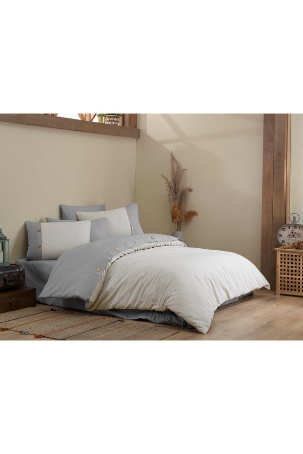Premium Double Yarn-Dyed 100% Organic Cotton Duvet Cover Set