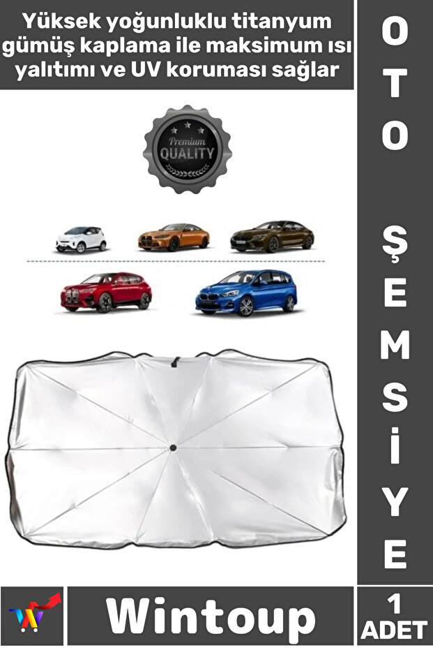 # Umbrella Titanium Silver Coated 10 Steel Bones Practical Heat Protector Car Interior Windshield Umbrella Sunshade
