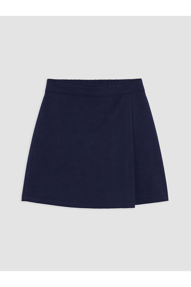 Lcw Kids Navy Blue Girls Gabardine Short Skirt