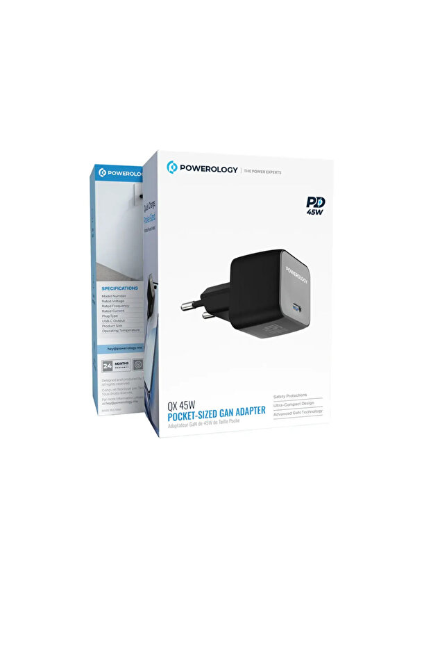 QX 45W Pocket-Sized GAN Adapter Black