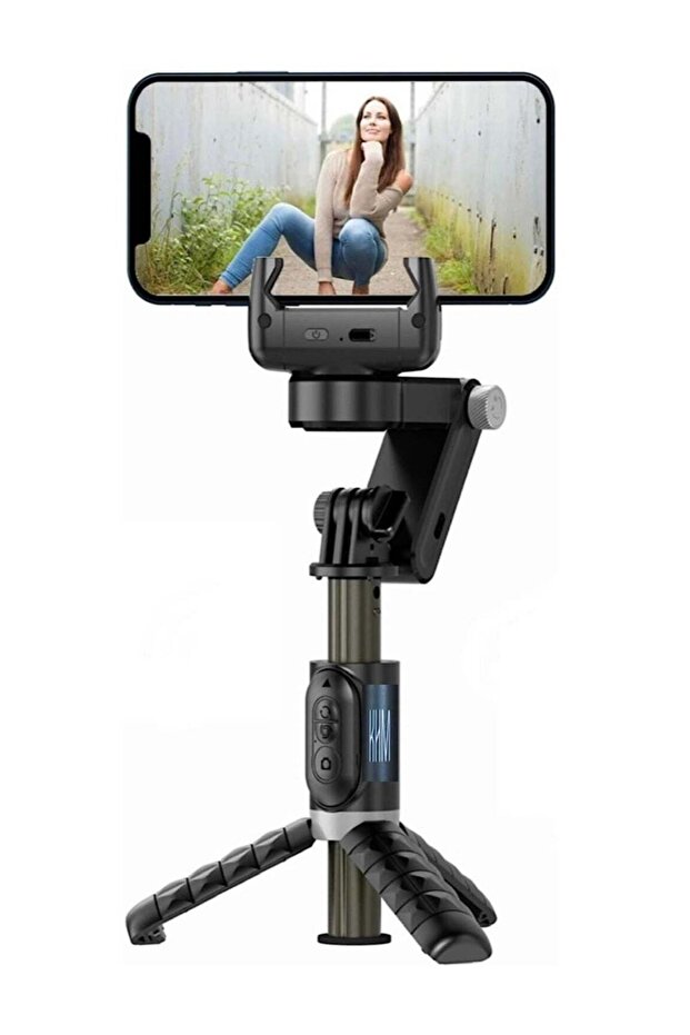 Gimbal Stabilizer Tripod for smartphones with light handheld or portable 360° rotation with face tracker