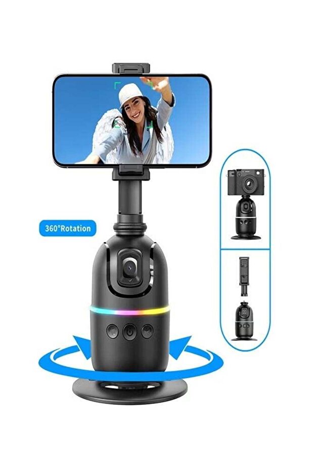 Auto Face Tracking Selfie Stick Tripod with Wireless Remote Control, 360° Rotation Smart Object