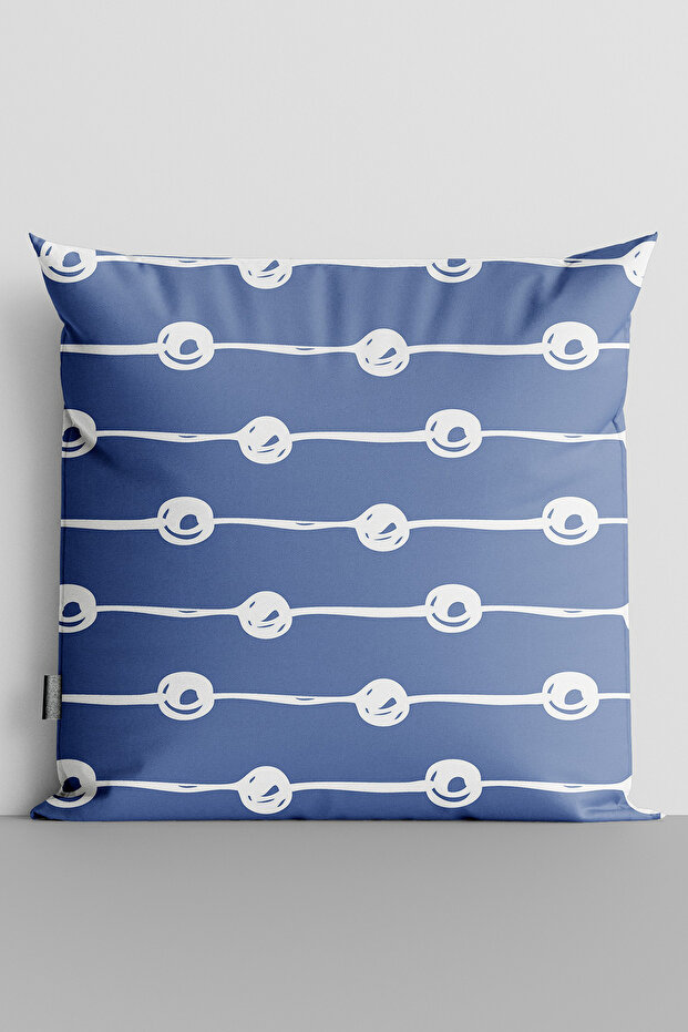 White Lines and Dots Double Sided Digital Printed Throw Pillow Cover