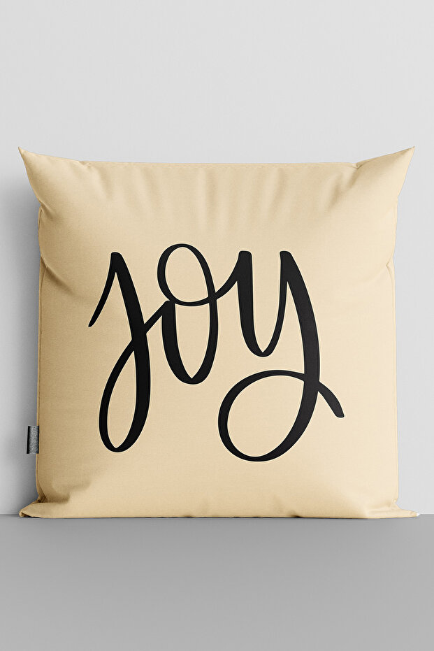 غطاء وسادة مطبوع رقميًا على الوجهين مكتوب عليه Joy - 3419