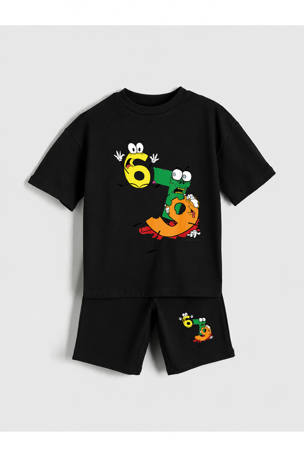 Six Seven Printed Boys' Shorts Set (100% Cotton)