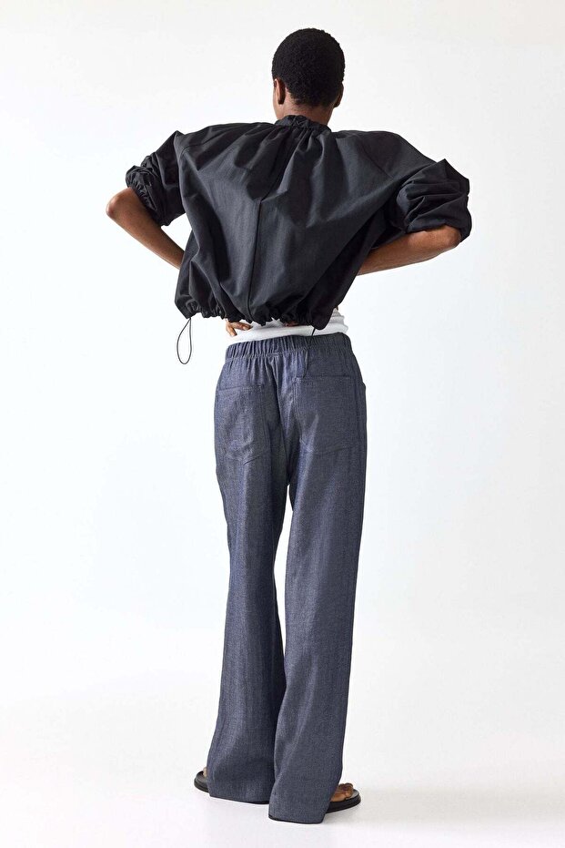 Straight drawstring trousers - 4