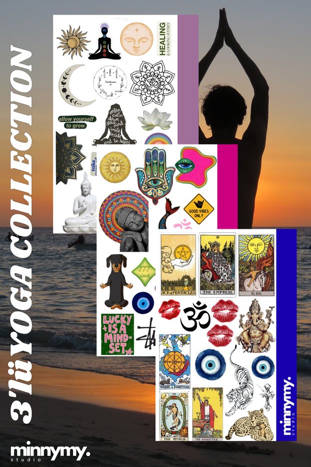 3-Pack Yoga Collection Stickers, Decals, Agenda, Diary, Planner, Bullet Journal, Scrapbook