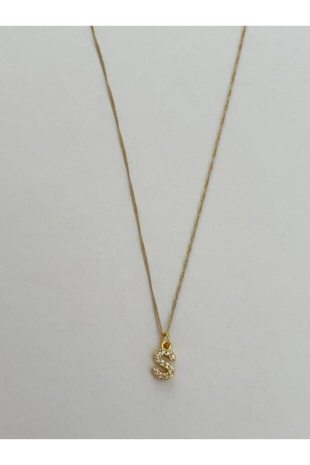Vip Design Zircon Stone S Letter Xp Gold Color Necklace