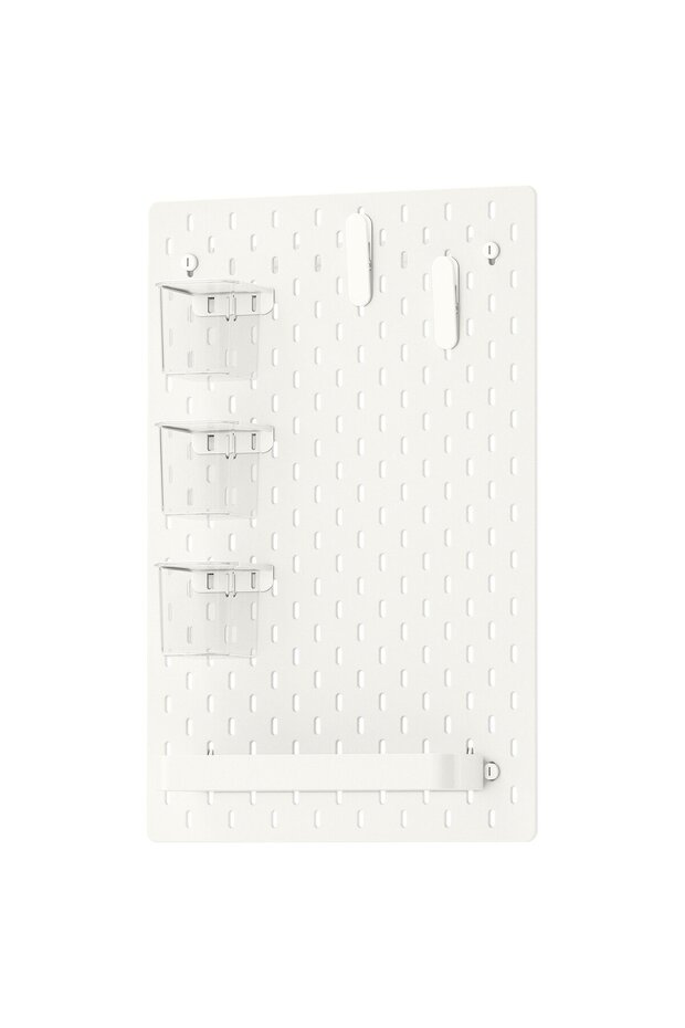 SKÅDIS pegboard combination, white, 36 x 56 cm