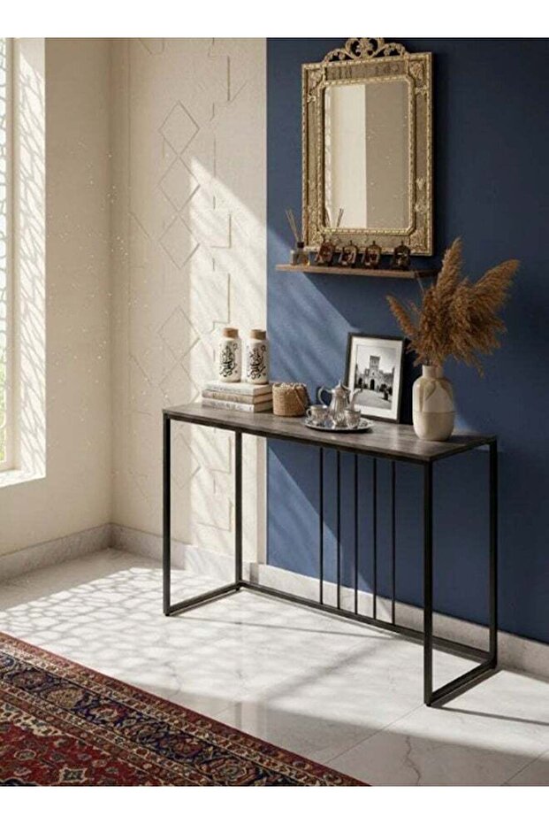 Rectangular Console Table Metal Frame 120x40x80 CM - 5