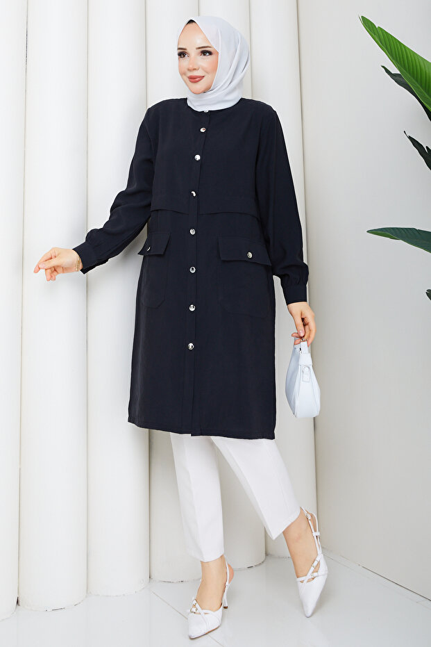 Women's Judge Collar Pocketed Button Closure Cap