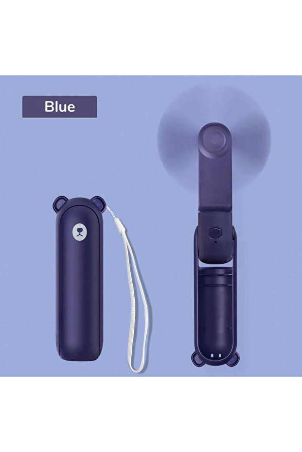 مروحة محمولة صغيرة DEEP BLUE، قابلة لإعادة الشحن عبر USB، 3 سرعات قابلة للتعديل، مروحة شخصية قابلة للطي للرموش