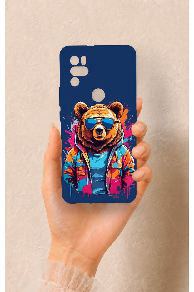 Omix X300 Compatible Bear Patterned Silicone Case with Glasses