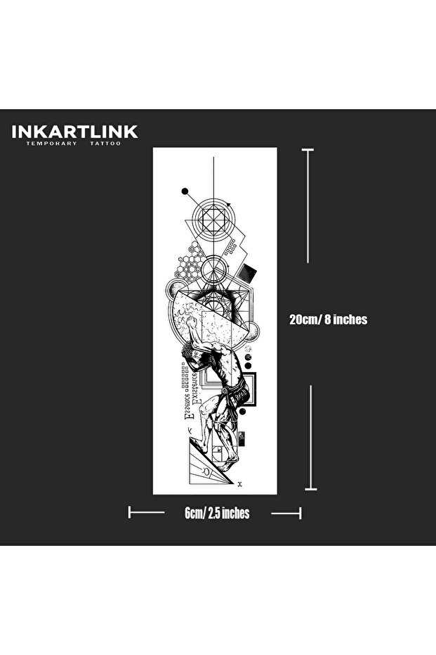 947-0620L Geometric Design Temporary Tattoo,Lasts To 15 Days New Technology Magic Waterproof Semi Pe