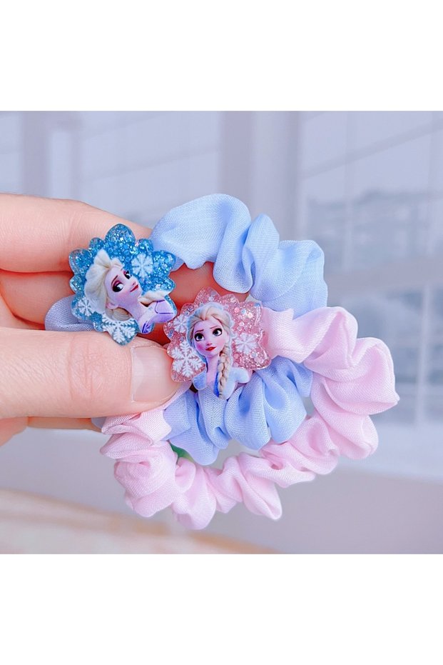MIX 5pcs 5PCS Disney Frozen Hair Scrunchies Hair Rope Elsa Cartoon Barrettes Hairpin Band Fashion S
