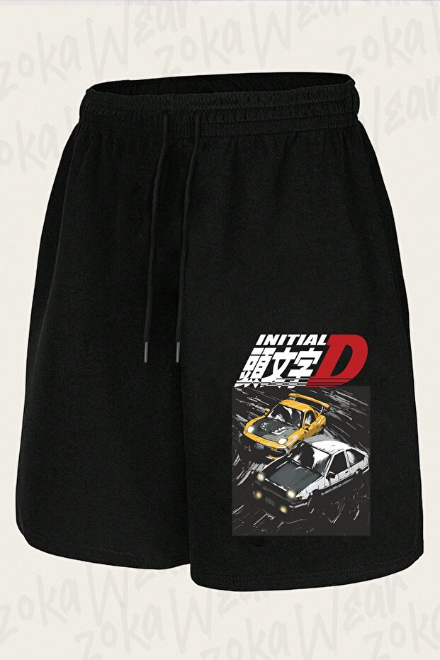 Unisex Mountain Drift Racing Initial D Tandems Ae86 Design Printed Shorts