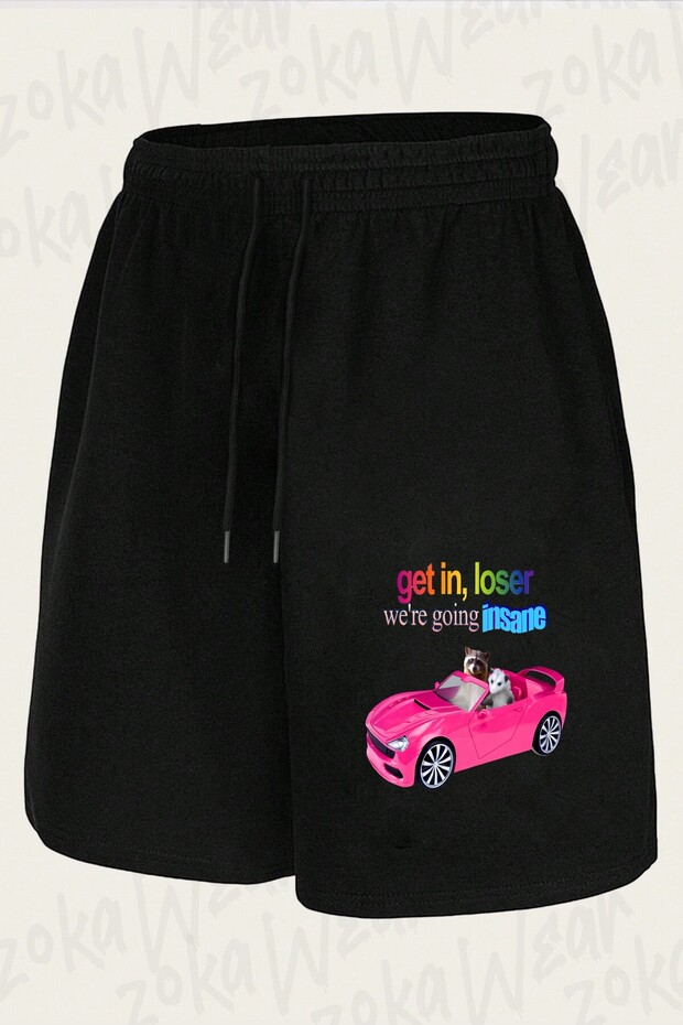 شورت مطبوع بتصميم Get In Loser, We're Going للجنسين