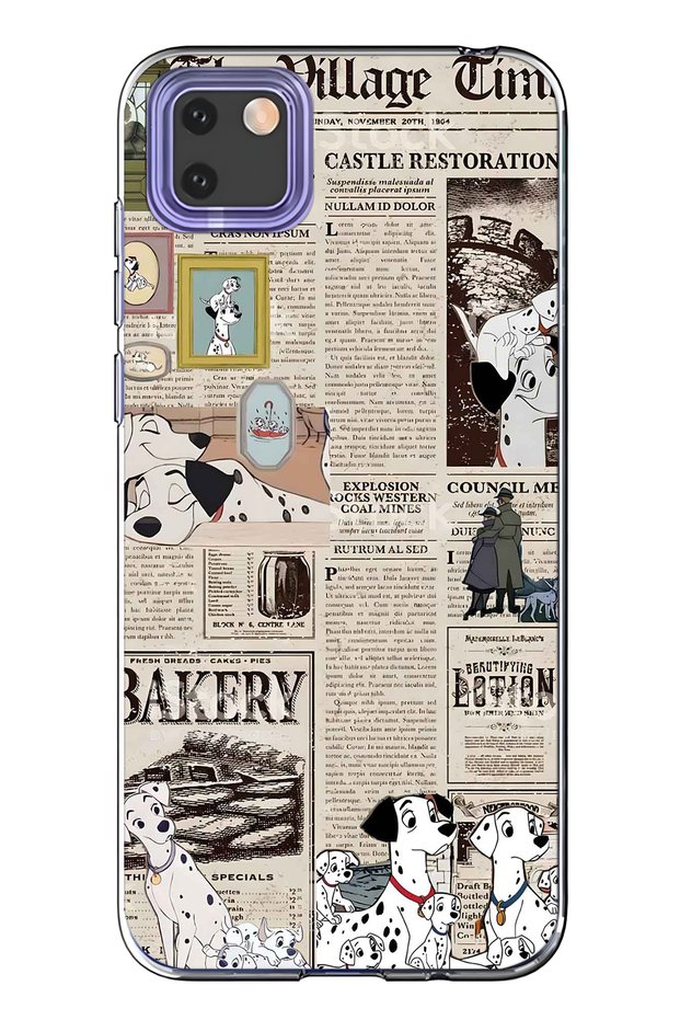 Huawei Y5P Compatible 101 Dalmatians Patterned Transparent Phone Case
