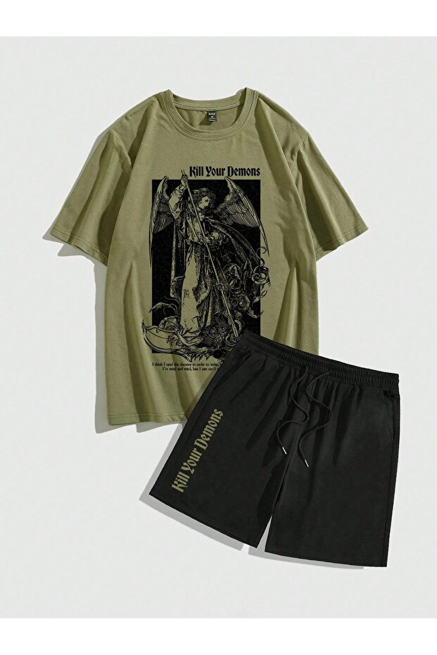 Summer Collection New Arrival T-Shirt & Shorts Set Printed Pattern Lightweight & Cool Fabric for All-Day Comfort