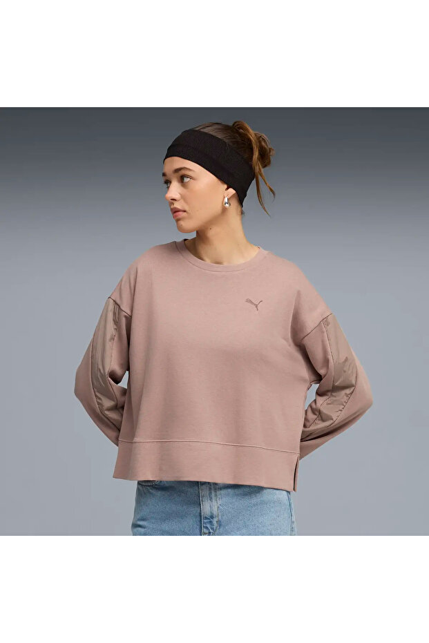 Her Relaxed Crew Pink Women's Sweatshirt - 4