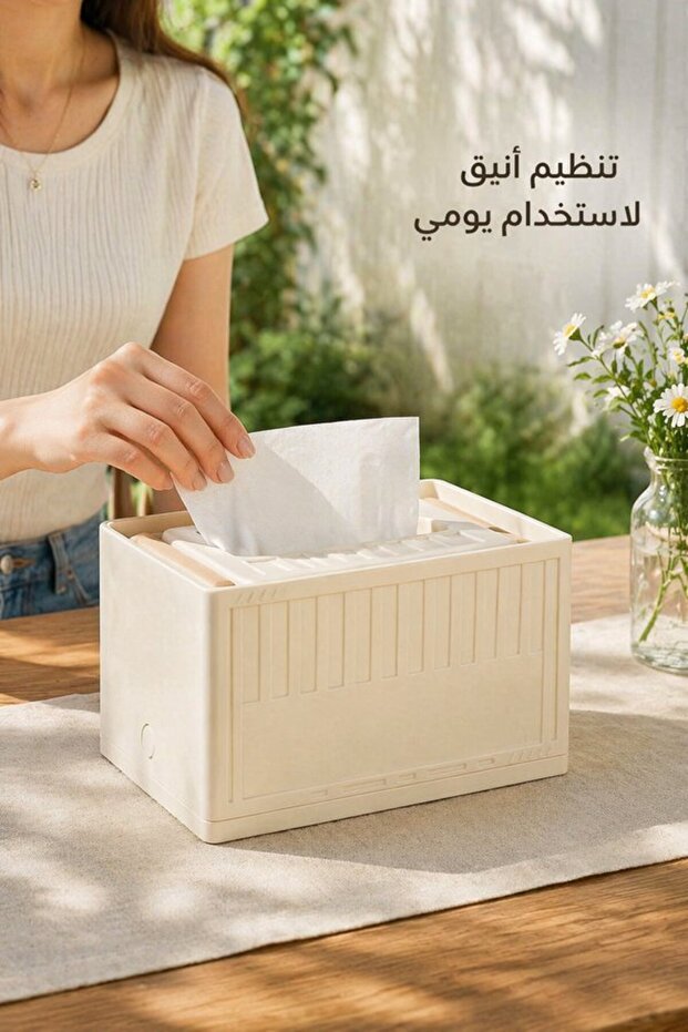 1 Pc Pp Spring Loaded Tissue Box Cover Holder Desktop Bathroom Non Slip Waterproof Modern