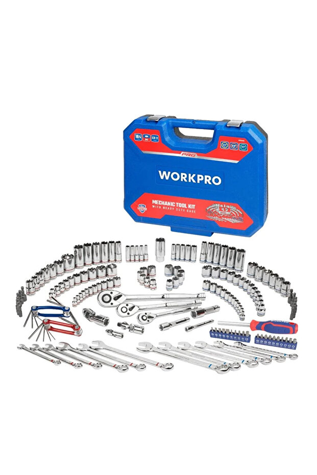 Wp202530 1/4'' 3/8'' 1/2'' Metric/Inch 164 Piece Cr-V Heavy Duty Socket and Combination Wrench Set