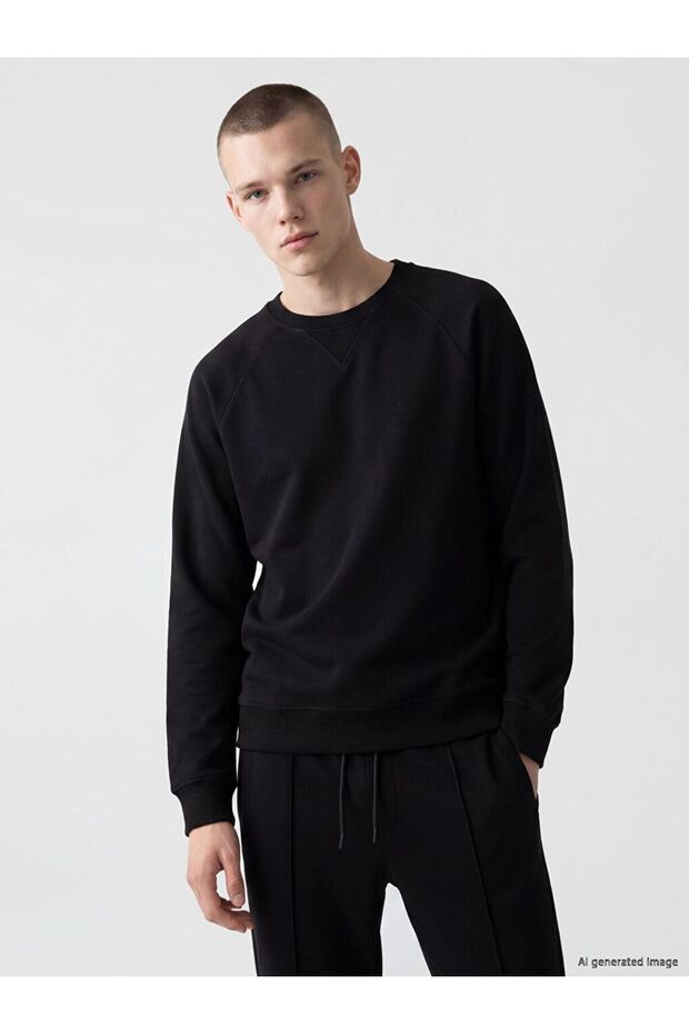 Xside Black Crew Neck Men's Sweatshirt