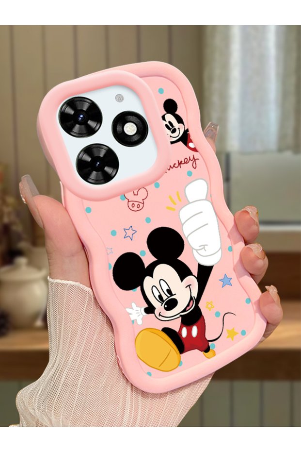 Tecno Spark Go 2024 Compatible Case Camera Protector Pink Silicone Couple Phone Case Cute Pattern