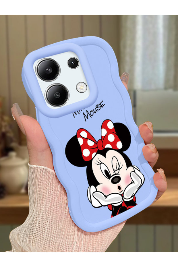 Redmi Note 13 4g Compatible Case Camera Protector Blue Silicone Couple Phone Case Cute Pattern