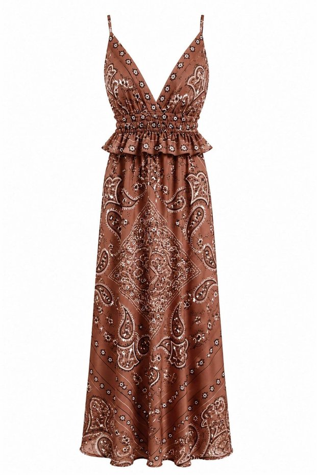 Diota Rope Strap Dress Brown