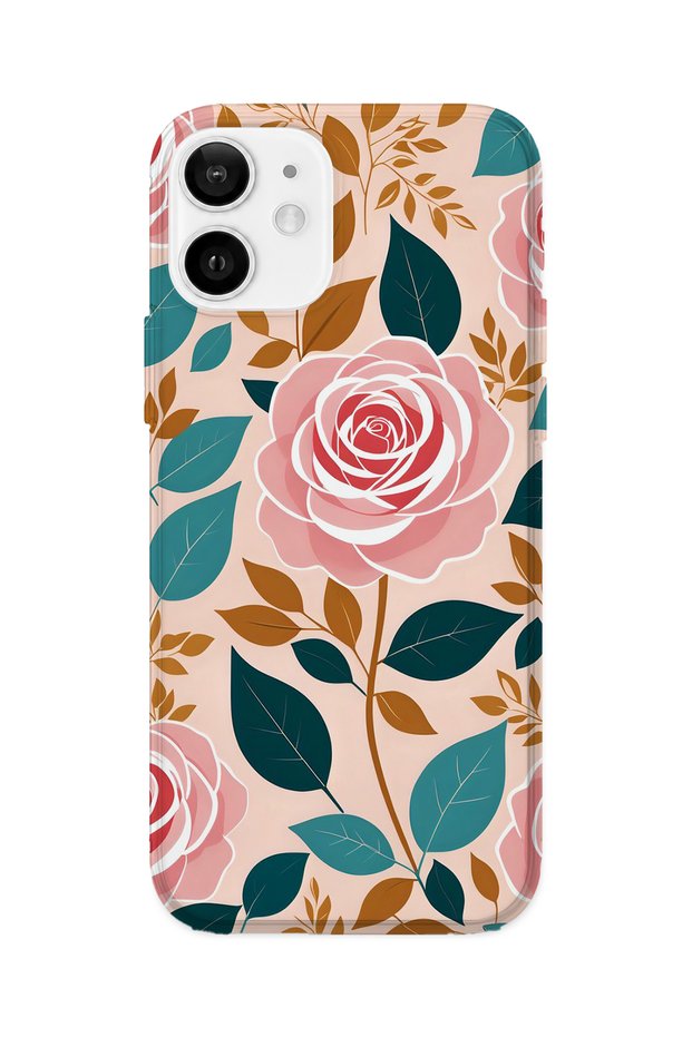 iPhone 12 Mini Compatible Printed Transparent Phone Case | Collection: Pastel Flowers