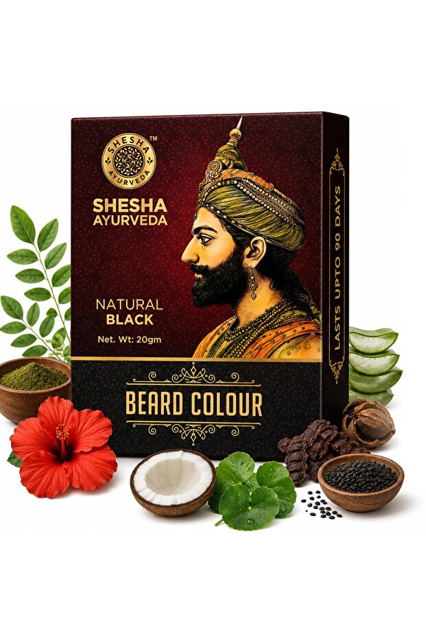 Shesha Ayurveda Beard Colour Natural Black 20grams Pack Of 1