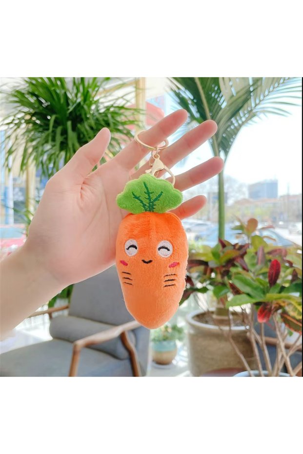 Cute Plush Vegetable Keychain and Bag Ornament Set Fun Cute Vegetable Figured Plush Toy Models Jellycat Style Soft Amigurumi Mini Mascot Gift Kids Bag Accessory