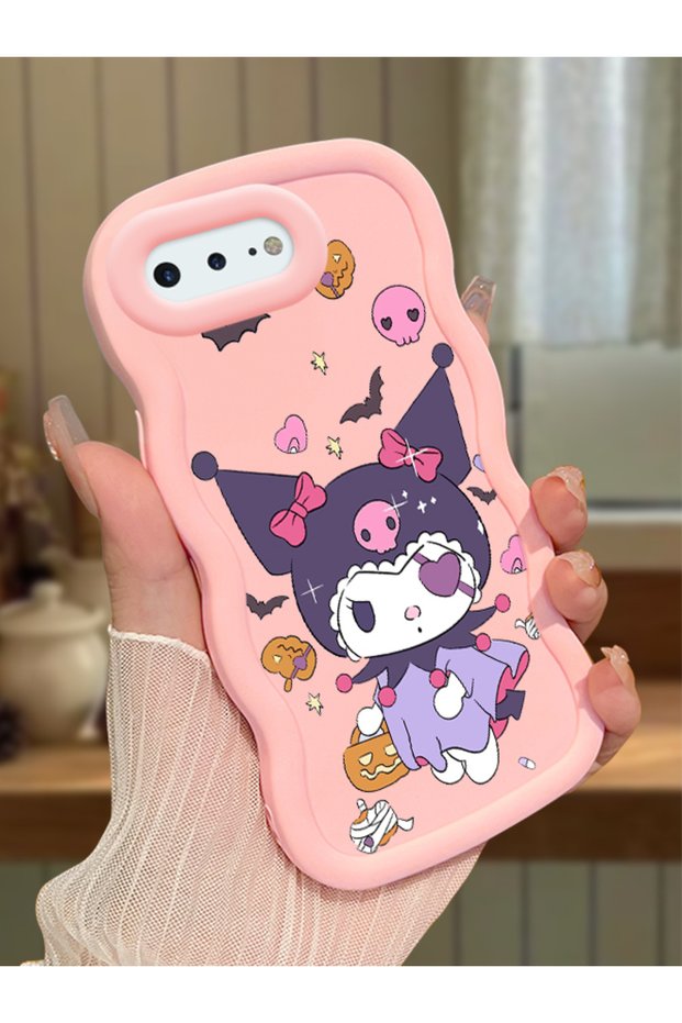 iPhone 8 Plus Compatible Case Camera Protector Pink Silicone Couple Phone Case Cartoon Pattern