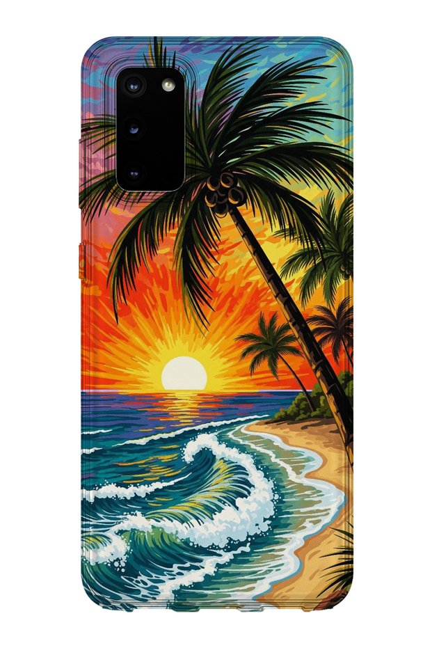 Samsung Galaxy S20 Fe Compatible Printed Transparent Phone Case | Collection: Summer Beach Tropical
