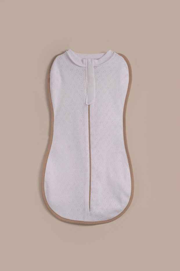 100% Cotton Breathable Baby Swaddle Sleeping Bag with Zipper 0-3 Months