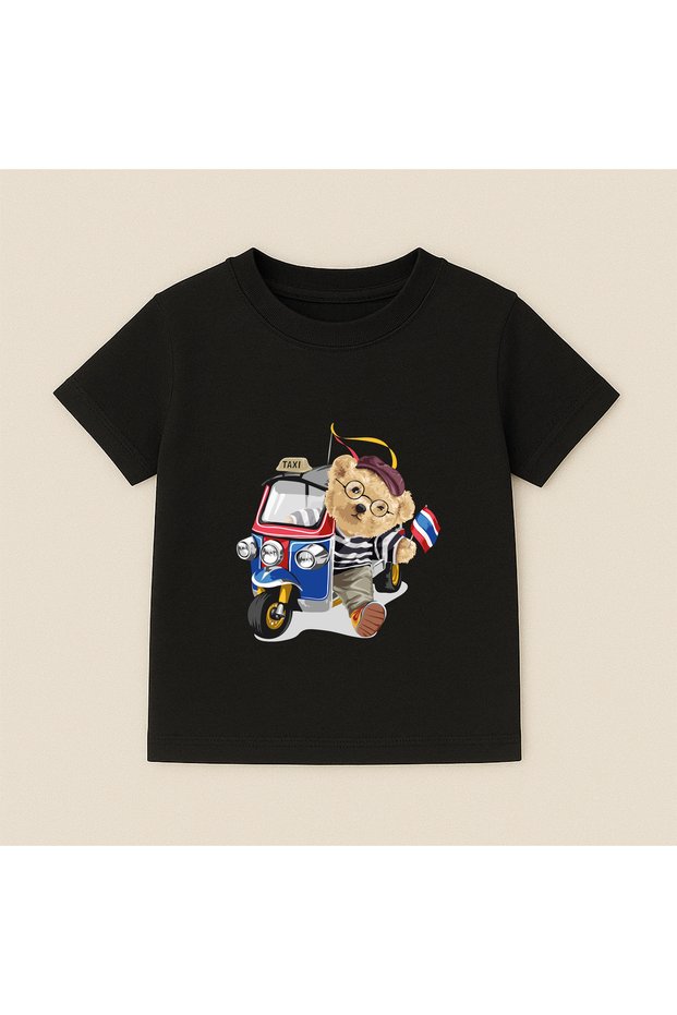 Teddy Bear Printed Crew Neck Cotton Short Sleeve Kids & Youth T-Shirt