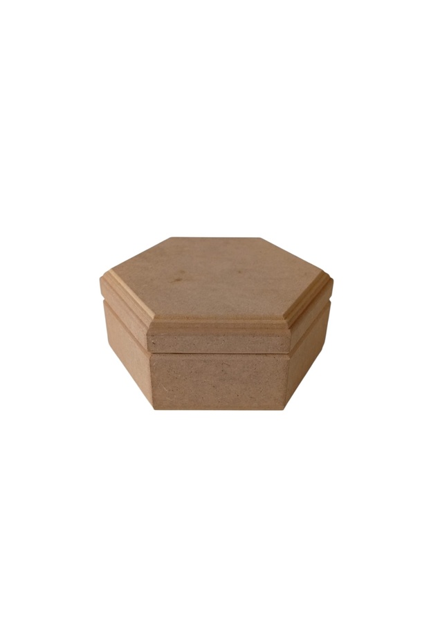 صندوق سداسي مسطح من MDF قابل للطلاء وللديكور