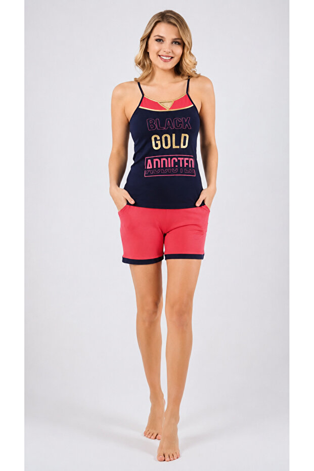 Women's Lycra Thin Strap Shorts Set 90% Cotton 10% Lycra