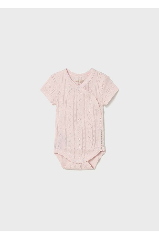 Newborn Baby Girl Short Sleeve Bodysuit Pink