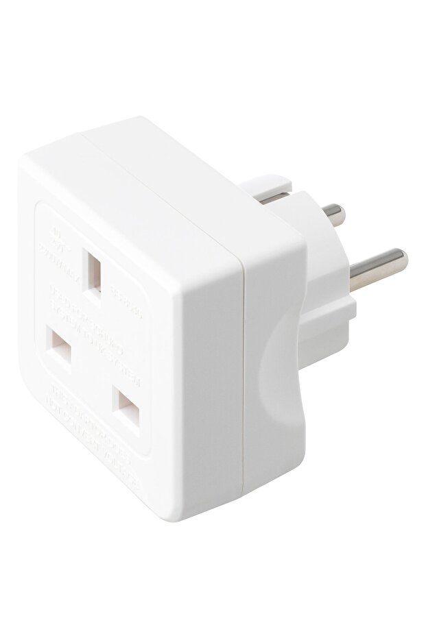KOPPLA EU travel adapter, earthed/white