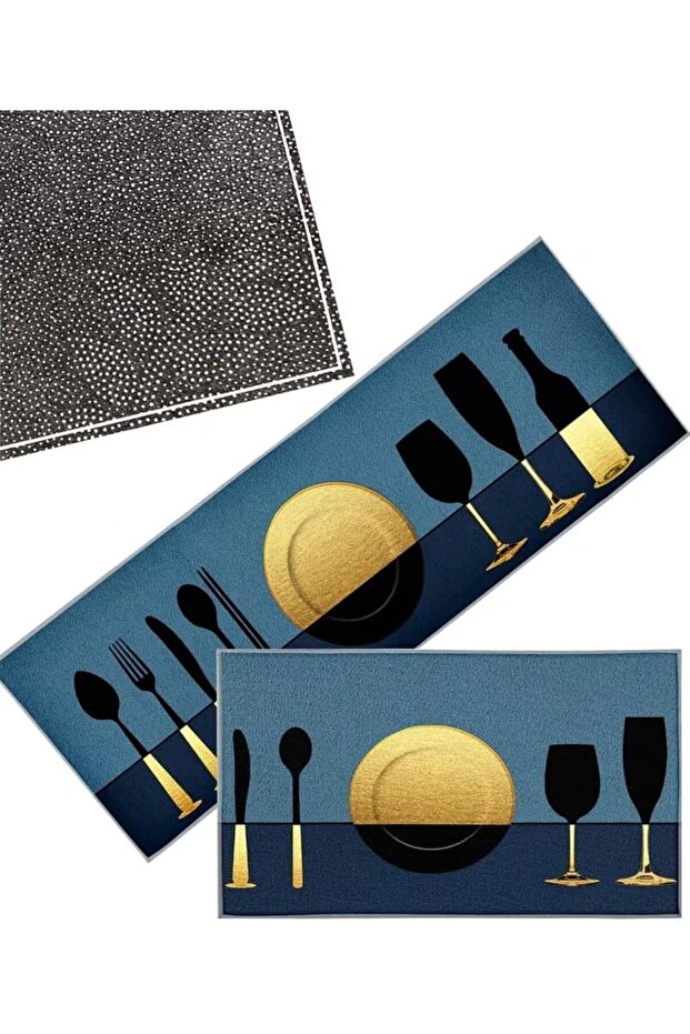 2-in-1 Multipurpose Memory Foam Carpet Kitchen Runner Set (Pack of 2) | Non-Slip Bedside Rug & Floor Mat Soft Absorbent Anti-Skid Runner for Bedroom, Kitchen | 40x60 / 40x120 cm