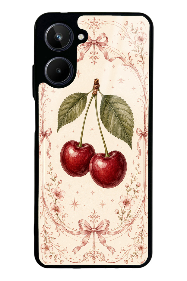 Realme 10 Glossy Phone Case with Vintage Cherry Blossom Design