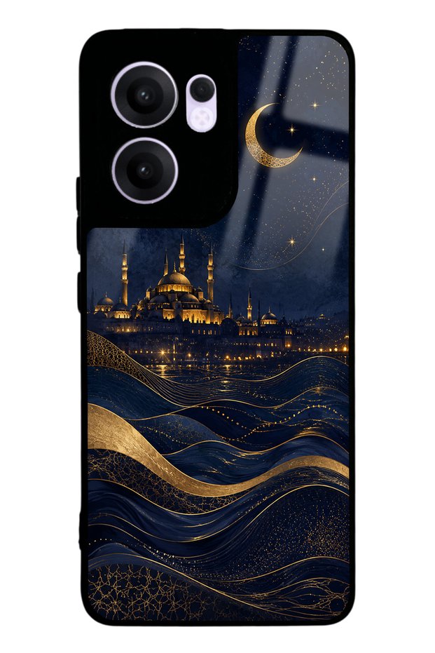 Oppo Reno 13F Golden Crescent Bosphorus Design Glossy Phone Case